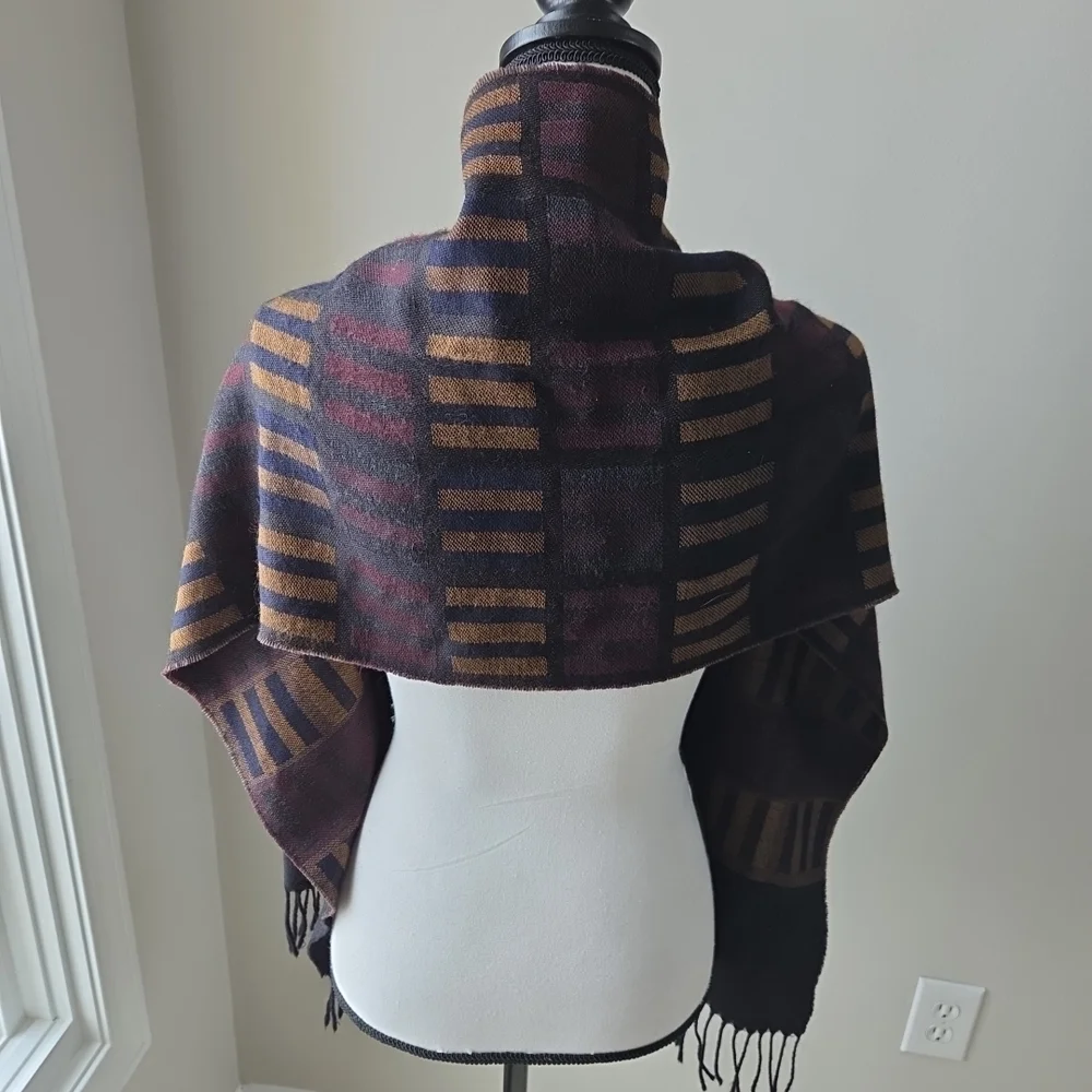 Men's  Merino Wool Fringe Scarf All‎ Over Pattern